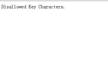 Disallowed Key Characters