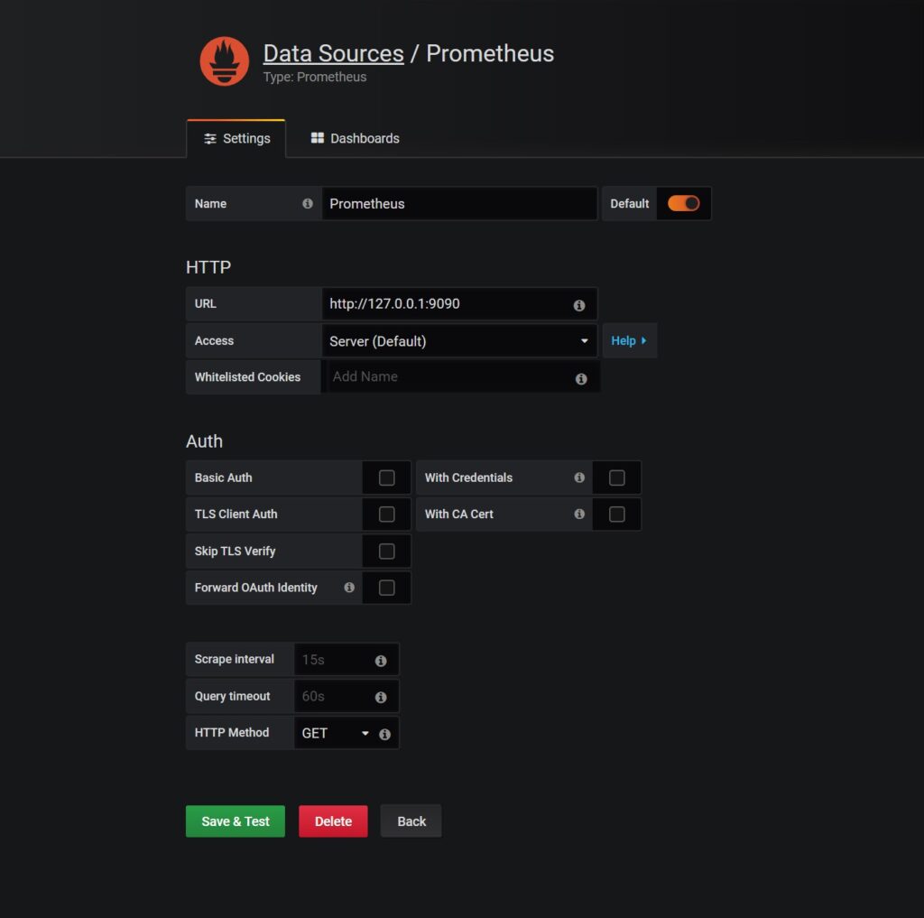 Grafana Prometheus DataSource